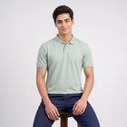 Men's Mint Green Polo Neck Polo T-Shirt, हल्का हरा, small