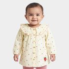 Infants Off White Cotton Round Neck Shirt, Off White, small
