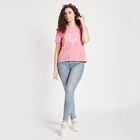 Round Neck T-Shirt, गुलाबी, small image number null