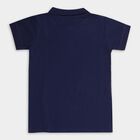 Boys' Navy Blue Cotton Polo Neck Half Sleeve T-Shirt, Navy Blue, small image number null