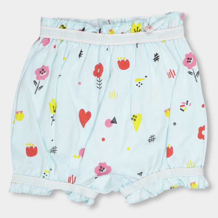 Infants' Light Sky Blue Regular Fit Printed Bloomer, Aqua, large image number null