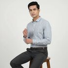 Men Blue Classic Formal Shirt, Mid Blue, small