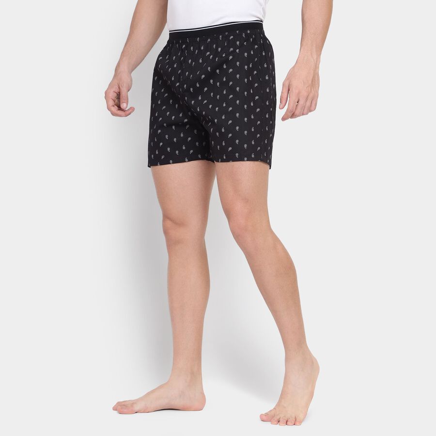 Men's Cotton Boxers, Black, large