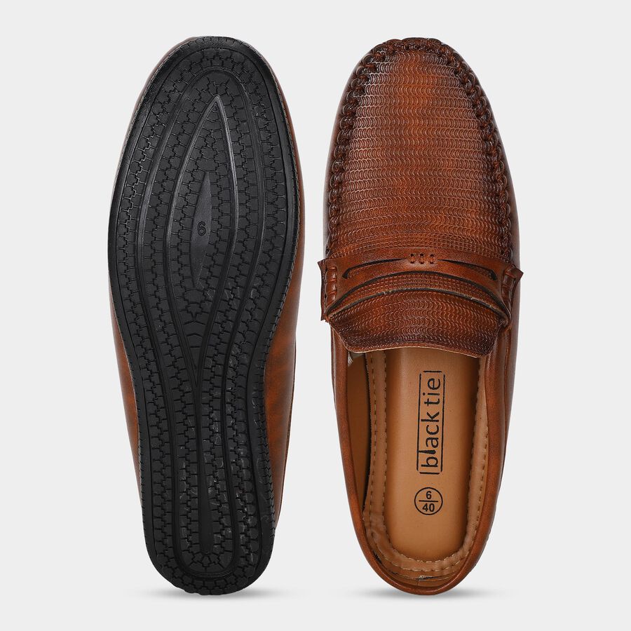 Men's Tan Slip-On Loafer Formal Shoes, टैन, large