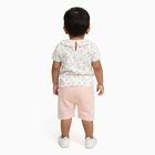 Infants' White Cotton Floral Top and Peach Capri Set, Light Pink, small image number null