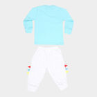Infants Cotton Round Neck Baba Suit, Mid Blue, small image number null