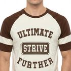 Men's Brown Round Neck Regular T-Shirt, Brown, small