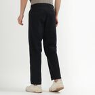 Men's 100% Cotton Slim Fit Casual Trousers, काला, small