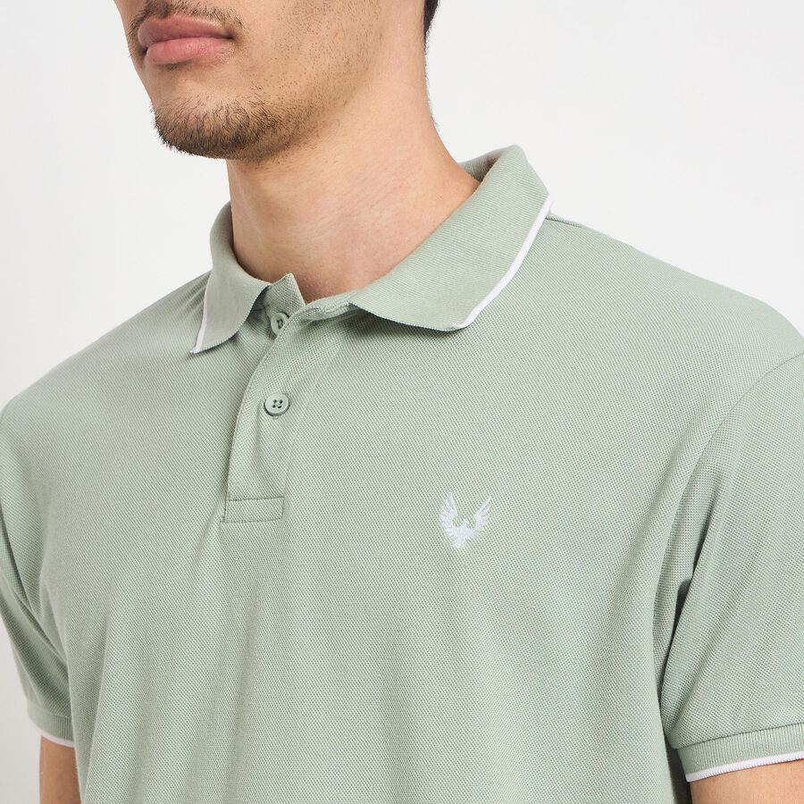 Men's Collared Half Sleeves T-Shirt , एक्वा, large image number null