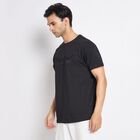 Men's 100% Cotton Round Neck Half Sleeves T-Shirt, काला, small image number null