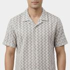 Men's Beige Spread Collar Casual Shirt, Beige, small