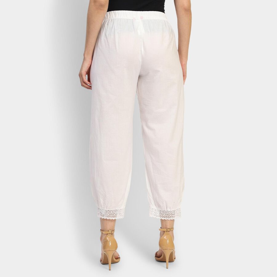 Ladies' 100% Cotton Palazzos , Off White, large image number null