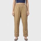 Women's Beige Regular Fit Palazzos, Beige, small