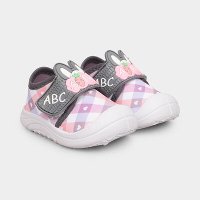 Girls Bright Pink Velcro Casual Shoes