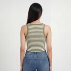 Women's Olive Round Neck Casual T-Shirt, Olive, small