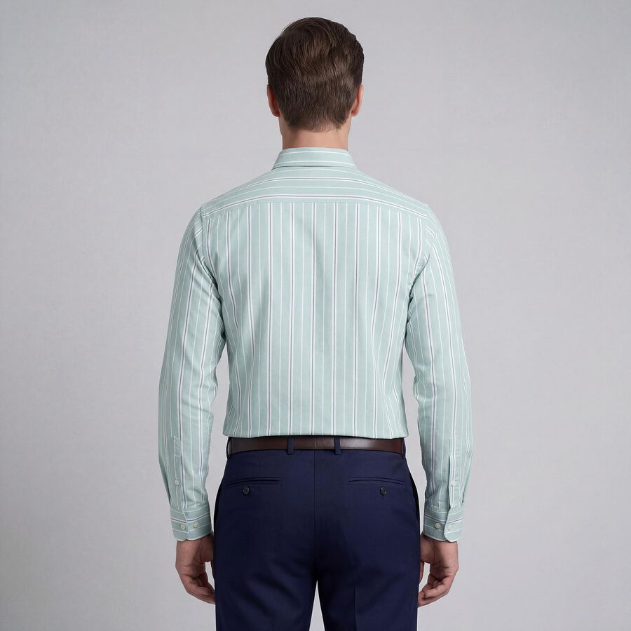 Men's Light Green Spread Collar Classic Formal Shirt, Light Green, large