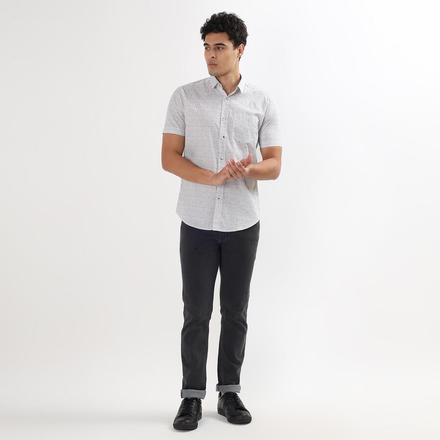 Men's 100% Cotton Casual Shirt , Light Grey, large image number null