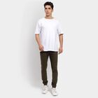 Men's Slim Fit Casual Trousers , Olive, small