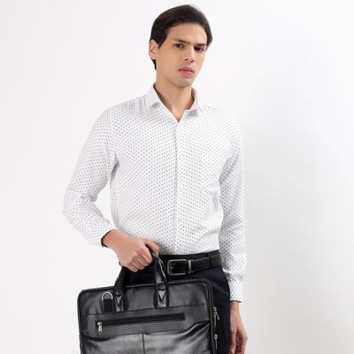 Men's Snow White Full Sleeve Classic Collar Formal Shirt