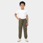 Boys' Olive Green Regular Fit Cargo Trousers, Olive, small