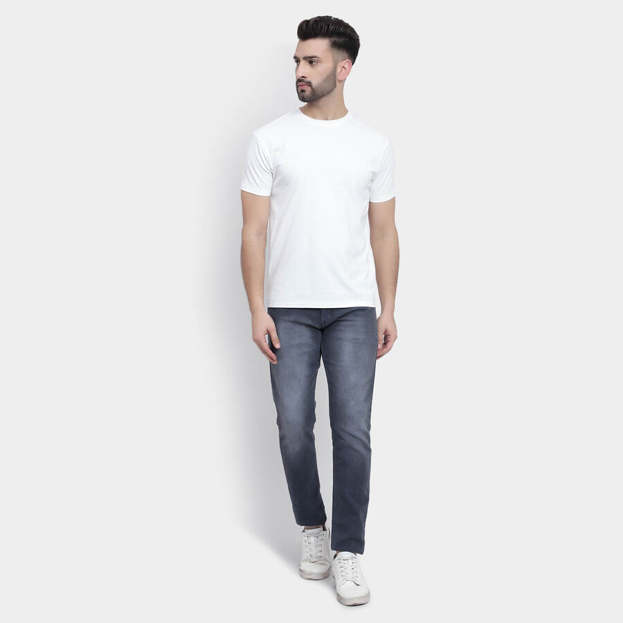 Solid Round Neck T-Shirt, White, large image number null