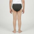 Boys' Olive Green Regular Fit Solid Briefs, ओलिव, small