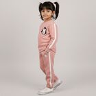 Girls Muted Dusty Pink Round Neck Casual Hipster Set, Light Pink, small image number null