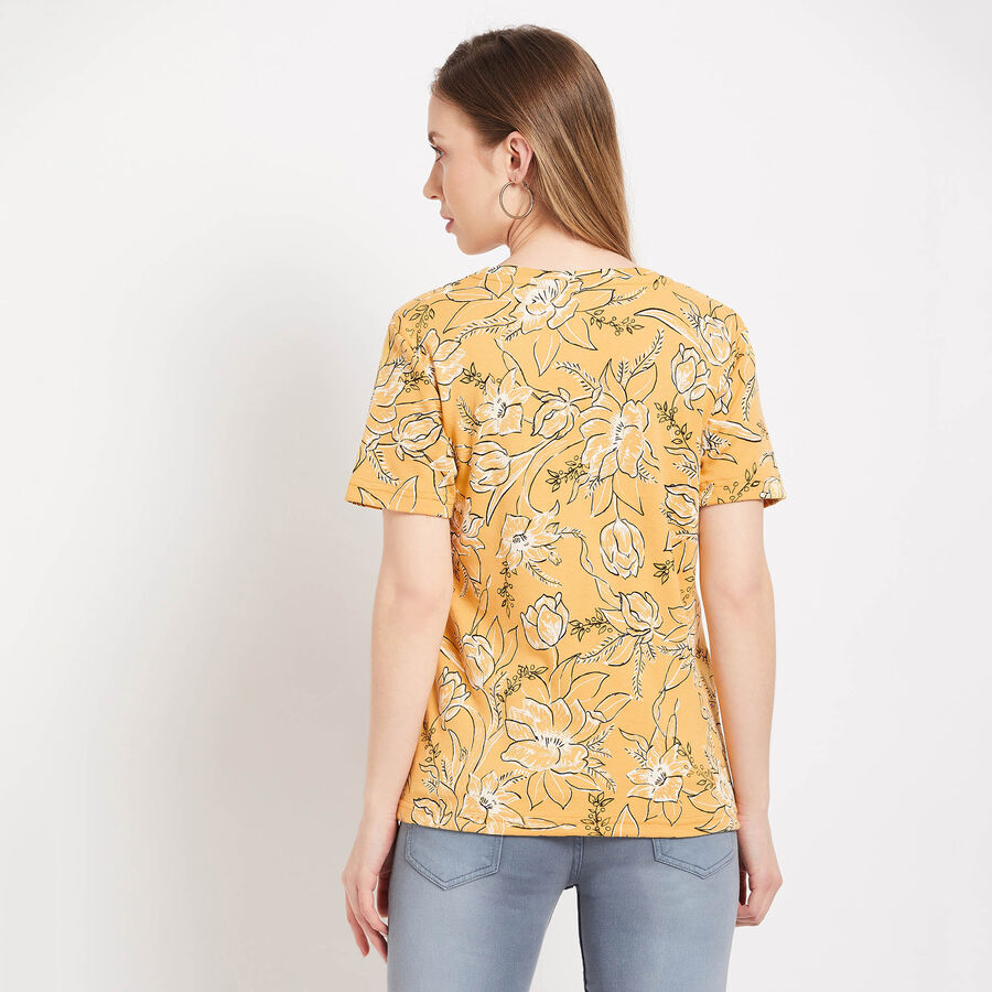 Round Neck T-Shirt, Yellow, large image number null