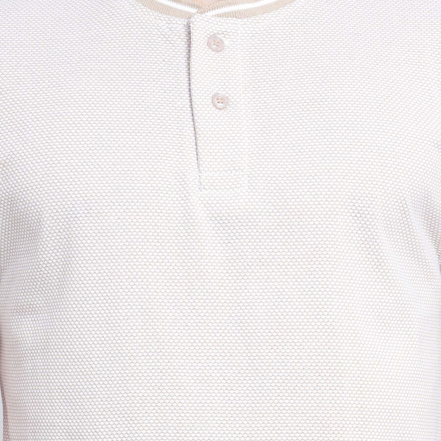 Solid Henley T-Shirt, Beige, large image number null