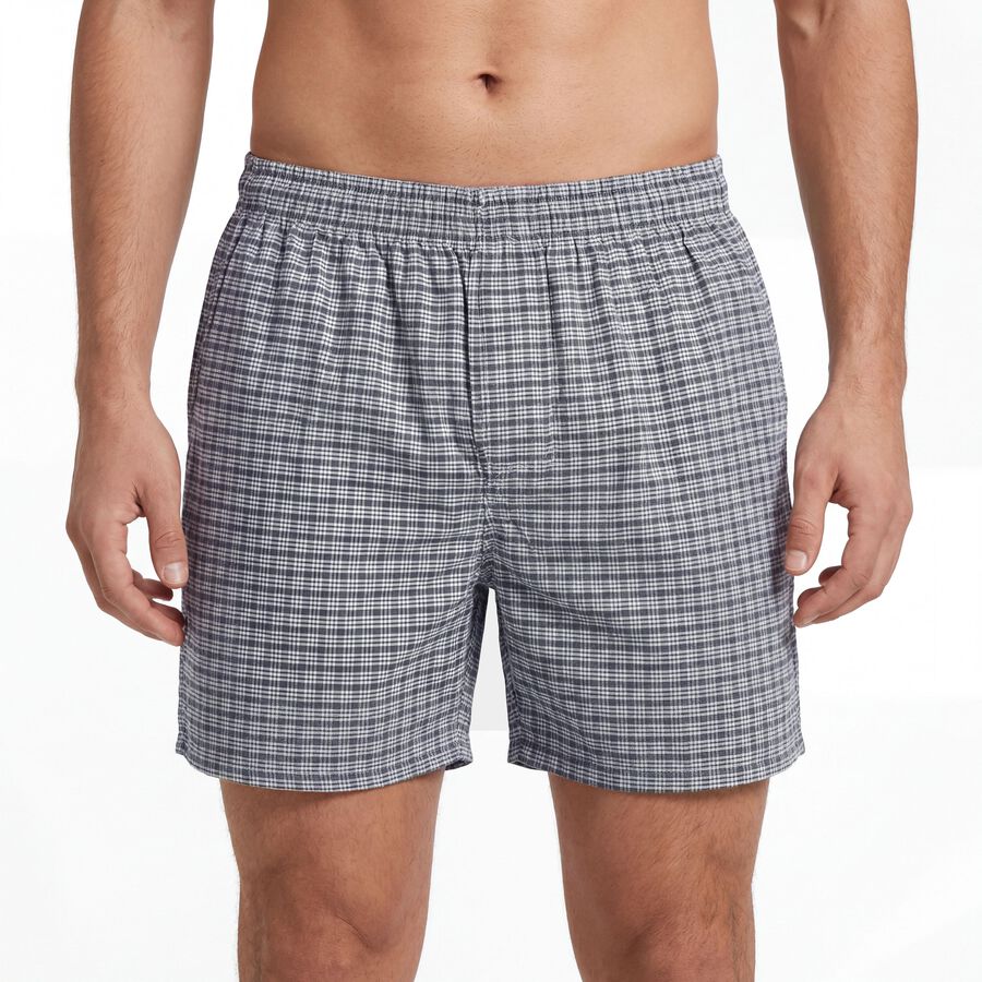 Men's Regular Fit Solid Boxers, Dark Grey, large