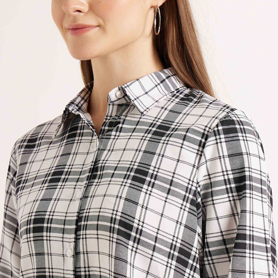Checks 3/4th Sleeve Shirt, White, large image number null
