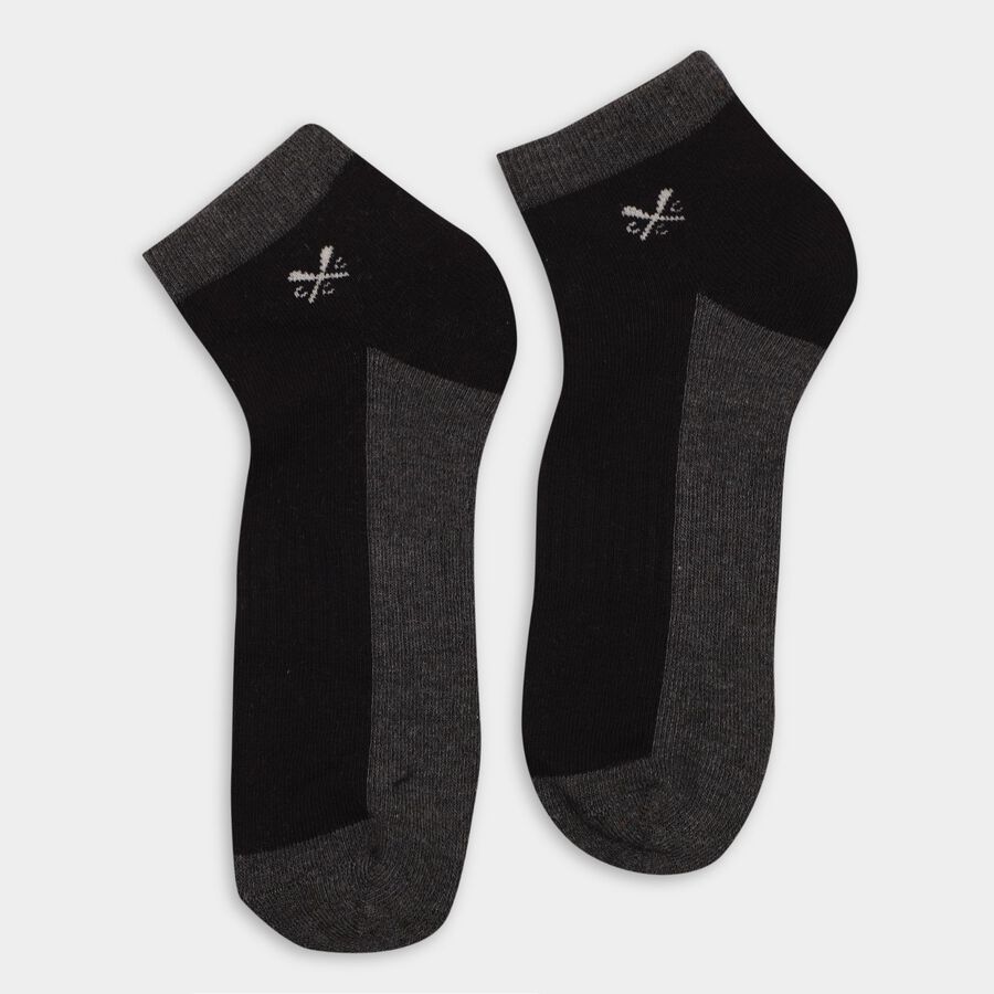 Men's Socks (Pack of 3), Black, large image number null