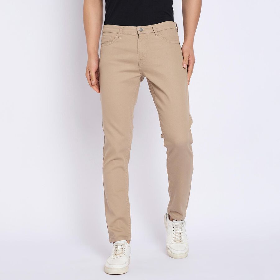 Men's Slim Fit Casual Trousers , Khaki, large image number null
