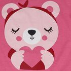Girls Pink Bear Graphic T-Shirt and Heart Print Capri Set, Pink, small