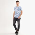 Men's Light Powder Blue Cotton Round Neck T-Shirt, Light Blue, small image number null