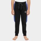 Boys' Black Color-Blocked Winter Pyjama, काला, small image number null