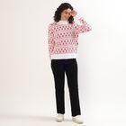 Women's Bright Cherry Red High Neck Casual Pullover, Red, small image number null