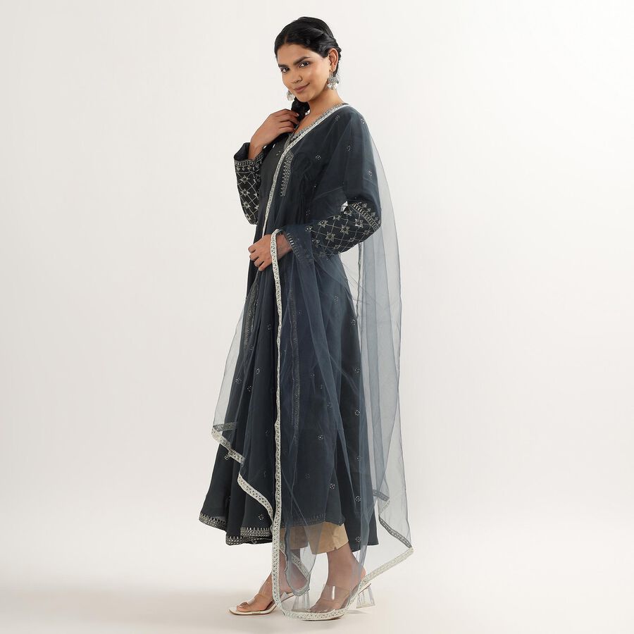 Ladies' Ethnic Set, गहरा ग्रे, large image number null