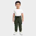 Boys' Green Cotton Cargo Pyjama with Ribbed Cuffs, ओलिव, small