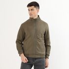 Men's Muted Olive High Neck Casual Jacket, ओलिव, small image number null