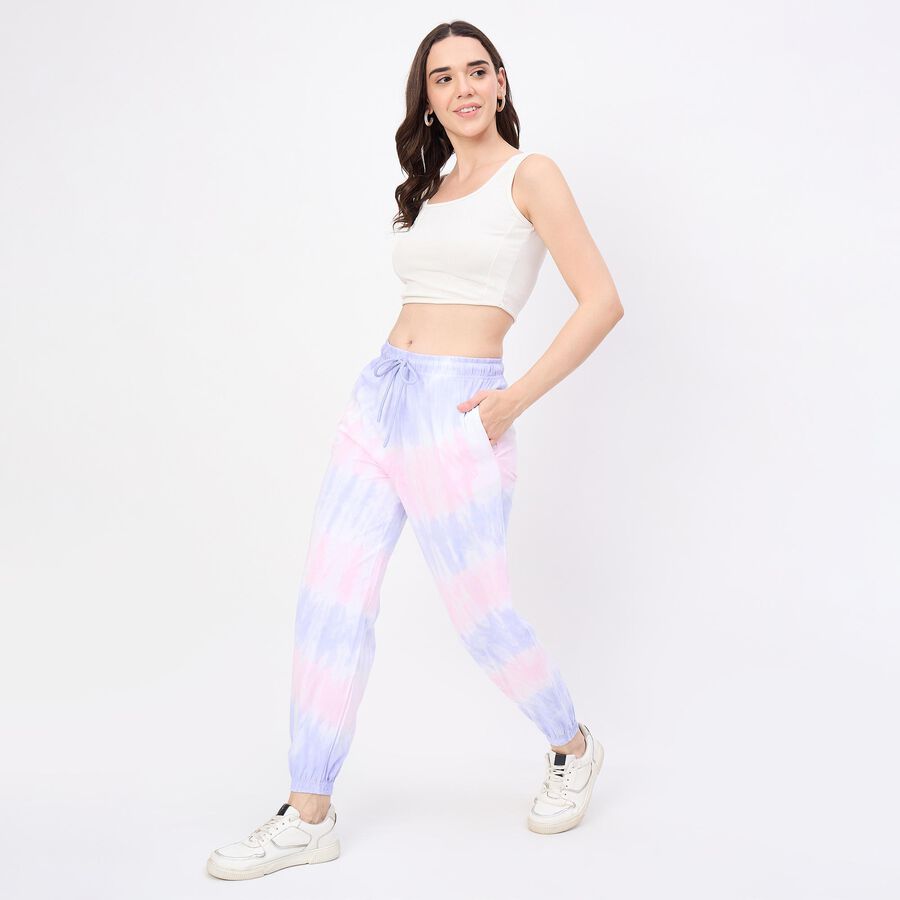Women's Lilac Regular Fit Side-Striped Track Pants, Lilac, large