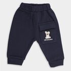 Infants Deep Navy Blue Cotton Blend Embroidered Pyjama, Navy Blue, small image number null