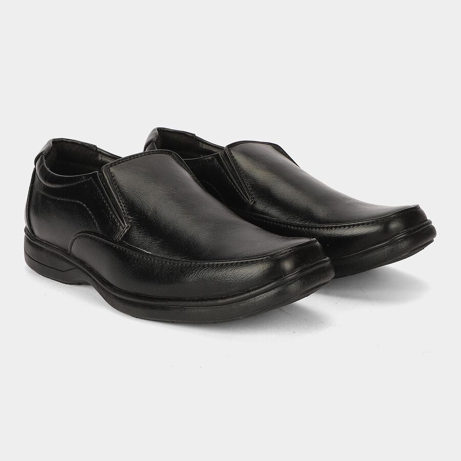 Men's Black Slip-On Loafer Formal Shoes, Black, large