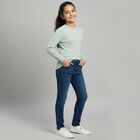 Girls Light Sage Green Round Neck Thermal, Light Green, small image number null
