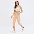 Ladies' Peach Skinny Fit Jogger Capri, Beige, small image number null