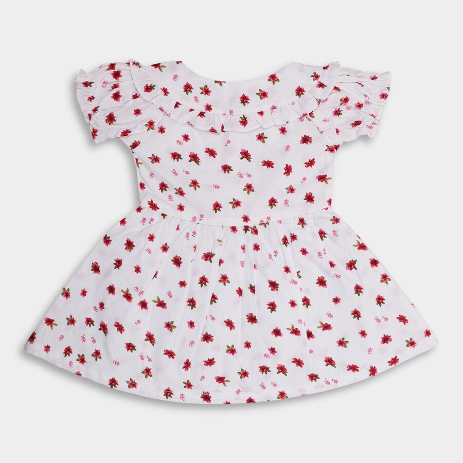 Infant Girls' 100% Cotton Frock , White, large image number null