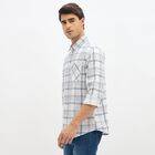 Men's Light Grey Cotton Spread Collar Casual Shirt, Light Grey, small image number null