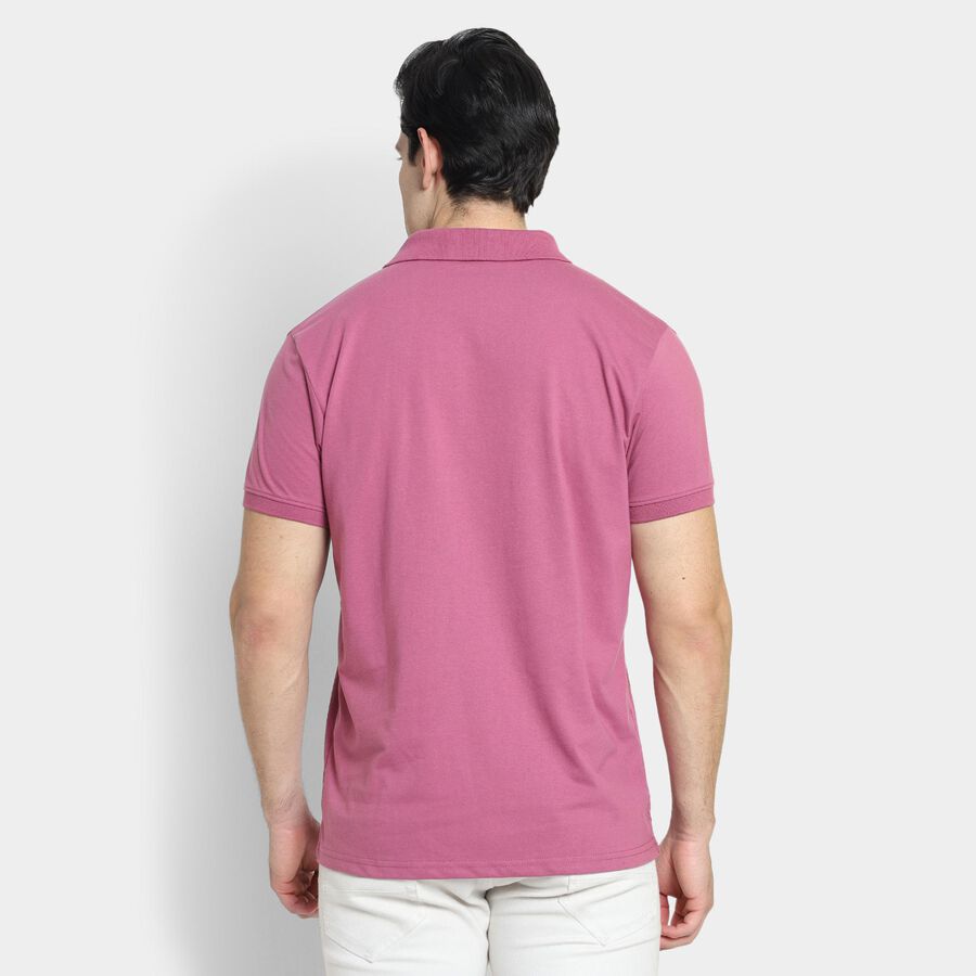 Men's Collared Half Sleeves T-Shirt , Light Pink, large image number null