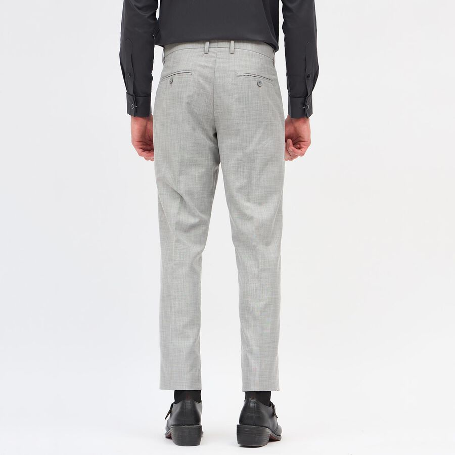 Men's Slim Fit Formal Trousers, हल्का ग्रे, large image number null