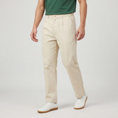 Men's Cream Slim Fit Chino Trousers